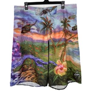 Billabong Platinum X Stretch Zero Gravity Board Shorts 36 Surf Swim Trunks Y2K